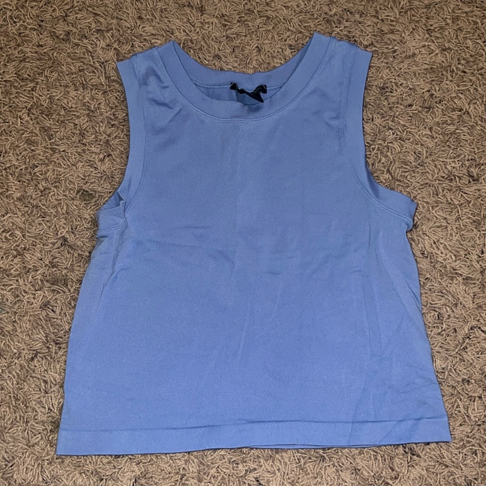 One Size Light Blue Fitted Athletic Tank